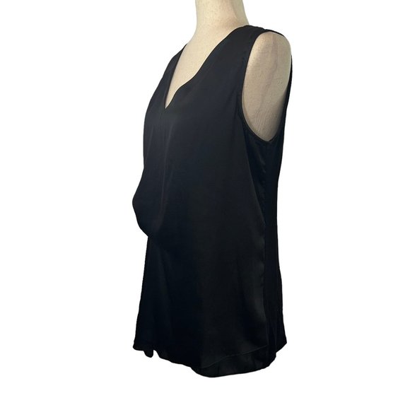 LN DOLAN Left Coast Collection Black Sleeveless V-Neck Draped Tunic Top … - Picture 3 of 11